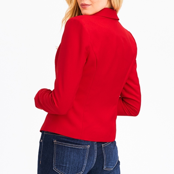 Candy Apple Red Blazer W/ Gold Lion Buttons - Picture 3 of 7